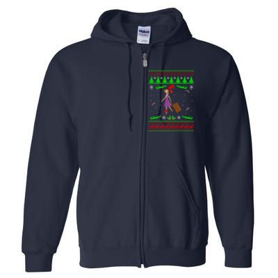 Stewardess Ugly Christmas Full Zip Hoodie