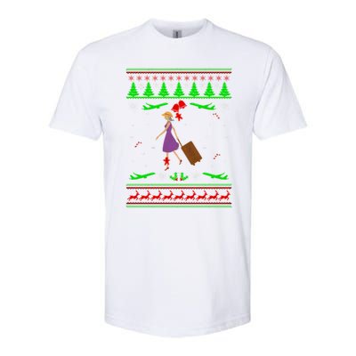 Stewardess Ugly Christmas Softstyle CVC T-Shirt