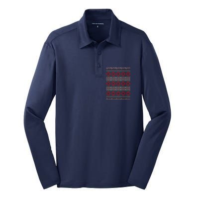 Snowflake Ugly Christmas Silk Touch Performance Long Sleeve Polo