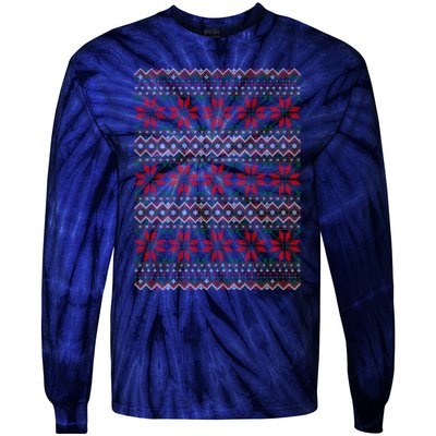 Snowflake Ugly Christmas Tie-Dye Long Sleeve Shirt