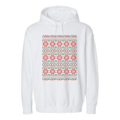 Snowflake Ugly Christmas Garment-Dyed Fleece Hoodie