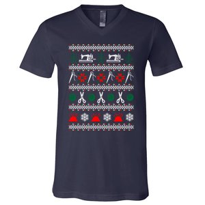 Sewing Ugly Christmas V-Neck T-Shirt