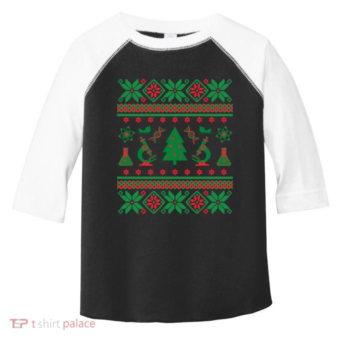 Science Ugly Christmas Sweater Dna Chemistry Biology Pcr Cute Gift Toddler Fine Jersey T-Shirt
