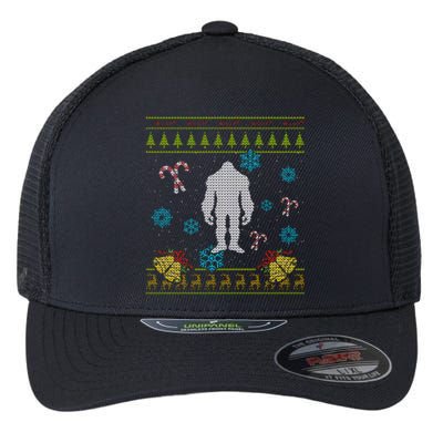 Sasquatch Ugly Christmas Flexfit Unipanel Trucker Cap