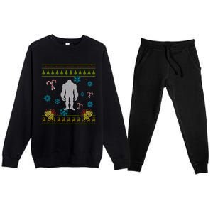 Sasquatch Ugly Christmas Premium Crewneck Sweatsuit Set