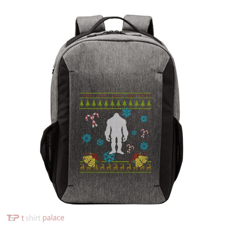Sasquatch Ugly Christmas Vector Backpack