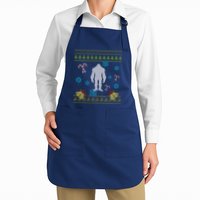 Sasquatch Ugly Christmas Full-Length Apron With Pockets
