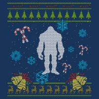 Sasquatch Ugly Christmas Full-Length Apron With Pockets