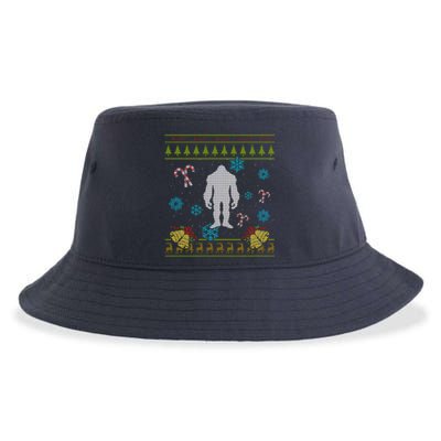 Sasquatch Ugly Christmas Sustainable Bucket Hat