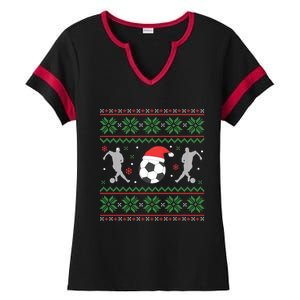 Soccer Ugly Christmas Funny Xmas Soccer Great Gift Ladies Halftime Notch Neck Tee