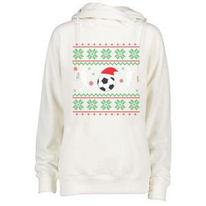 Soccer Ugly Christmas Funny Xmas Soccer Great Gift Womens Funnel Neck Pullover Hood