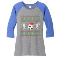 Soccer Ugly Christmas Funny Xmas Soccer Great Gift Women's Tri-Blend 3/4-Sleeve Raglan Shirt