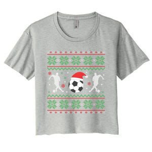 Soccer Ugly Christmas Funny Xmas Soccer Great Gift Women's Crop Top Tee