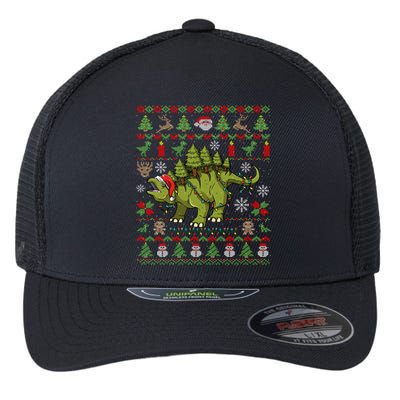 Stegosaurus Ugly Christmas Dinosaur Dino Gift Flexfit Unipanel Trucker Cap