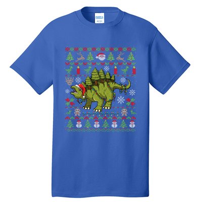 Stegosaurus Ugly Christmas Dinosaur Dino Gift Tall T-Shirt