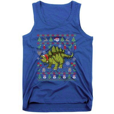 Stegosaurus Ugly Christmas Dinosaur Dino Gift Tank Top