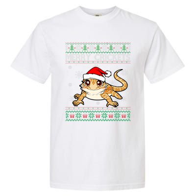 Sweater Ugly Christmas Merry Crickets Bearded Dragon Holiday Gift Garment-Dyed Heavyweight T-Shirt