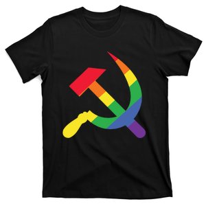 Soviet Union Communist Flag Hammer And Sickle Lgbtq Rainbow T-Shirt