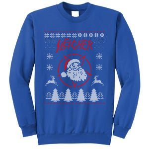 Sleigher Ugly Christmas Graphic Santa Metal Print Cool Gift Sweatshirt