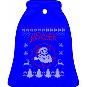 Sleigher Ugly Christmas Graphic Santa Metal Print Gift Ceramic Bell Ornament