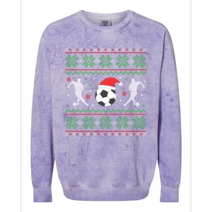 Soccer Ugly Christmas Funny Xmas Soccer Gift Colorblast Crewneck Sweatshirt