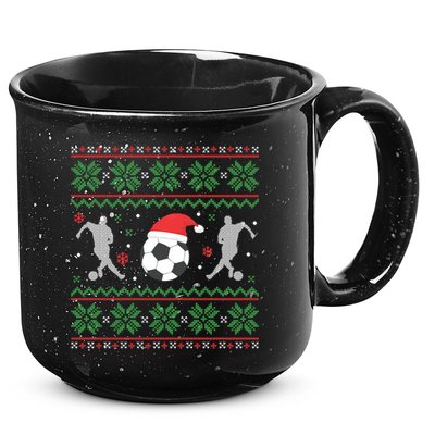 Soccer Ugly Christmas Sweater Funny Xmas Soccer Cute Gift 15oz Campfire Ceramic Mug