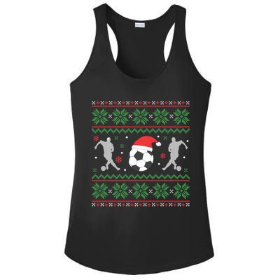 Soccer Ugly Christmas Sweater Funny Xmas Soccer Cute Gift Ladies PosiCharge Competitor Racerback Tank