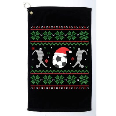 Soccer Ugly Christmas Sweater Funny Xmas Soccer Cute Gift Golf Towel