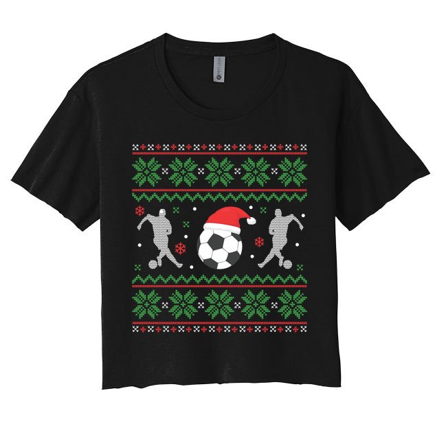 Soccer Ugly Christmas Sweater Funny Xmas Soccer Cute Gift Crop Top