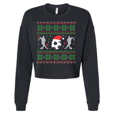 Soccer Ugly Christmas Sweater Funny Xmas Soccer Cute Gift Cropped Pullover Crew