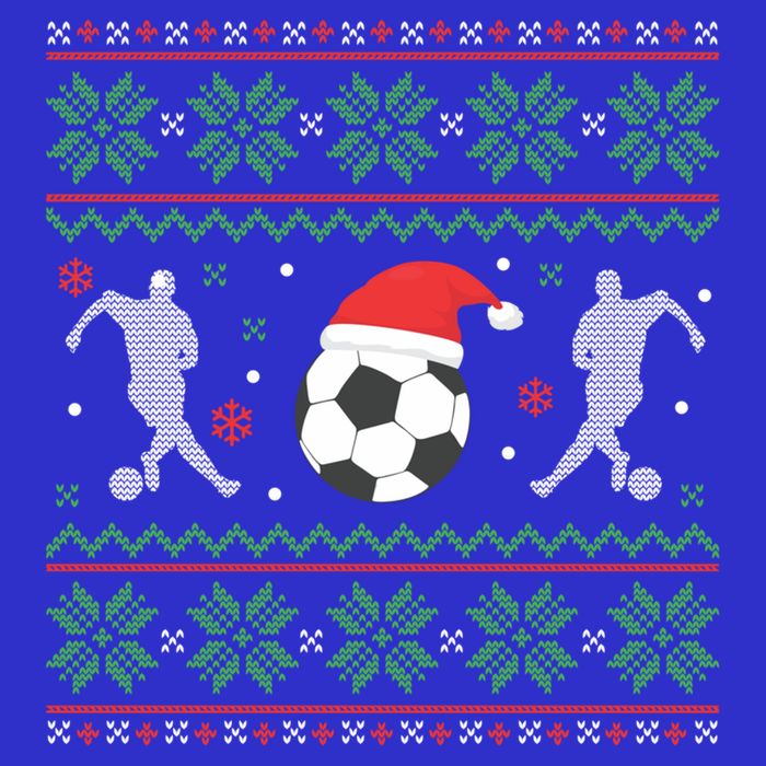 Soccer Ugly Christmas Sweater Funny Xmas Soccer Cute Gift Womens T-Shirt