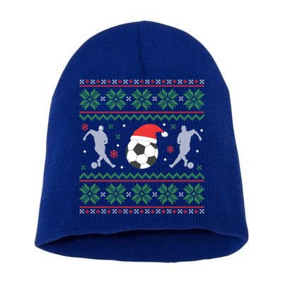 Soccer Ugly Christmas Sweater Funny Xmas Soccer Cute Gift Short Acrylic Beanie