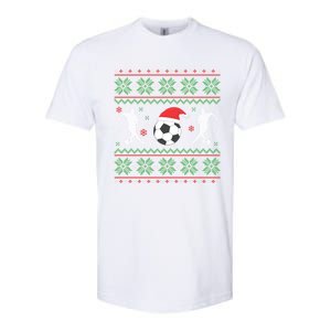 Soccer Ugly Christmas Sweater Funny Xmas Soccer Cute Gift Softstyle CVC T-Shirt