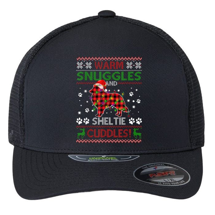 Sheltie Ugly Christmas Sweater Christmas Pajama Dog Lover Flexfit Unipanel Trucker Cap