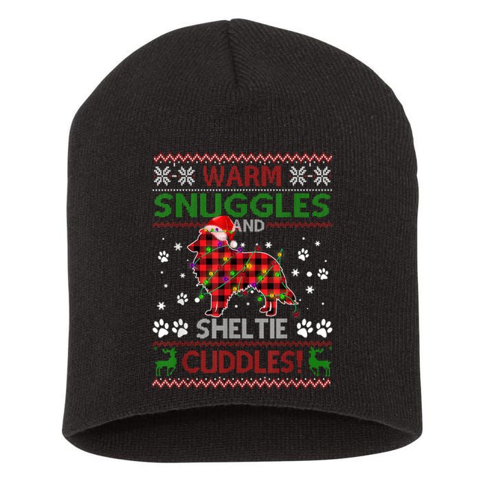 Sheltie Ugly Christmas Sweater Christmas Pajama Dog Lover Short Acrylic Beanie