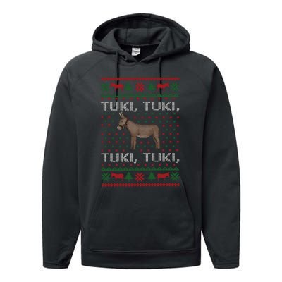 Spanish Ugly Christmas Tuki Tuki Mi Burrito Sabanero Performance Fleece Hoodie