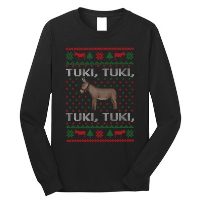 Spanish Ugly Christmas Tuki Tuki Mi Burrito Sabanero Long Sleeve Shirt