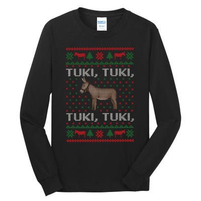 Spanish Ugly Christmas Tuki Tuki Mi Burrito Sabanero Tall Long Sleeve T-Shirt