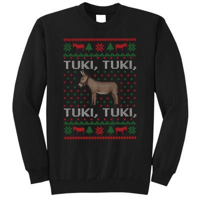 Spanish Ugly Christmas Tuki Tuki Mi Burrito Sabanero Tall Sweatshirt