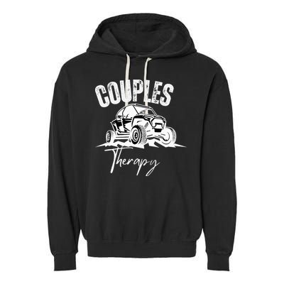 Sxs Utv Couples Therapy Garment-Dyed Fleece Hoodie