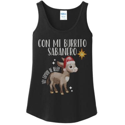 Spanish Ugly Christmas Tuki Tuki Mi Burrito Sabanero Ladies Essential Tank