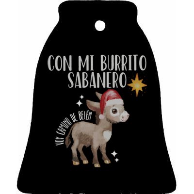 Spanish Ugly Christmas Tuki Tuki Mi Burrito Sabanero Ceramic Bell Ornament