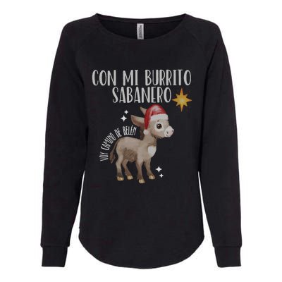 Spanish Ugly Christmas Tuki Tuki Mi Burrito Sabanero Womens California Wash Sweatshirt