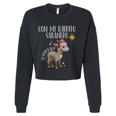 Spanish Ugly Christmas Tuki Tuki Mi Burrito Sabanero Cropped Pullover Crew