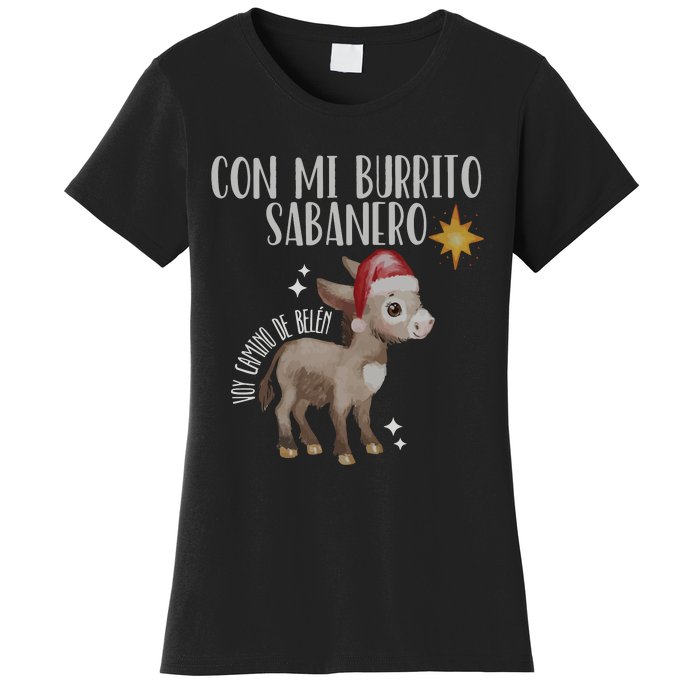 Spanish Ugly Christmas Tuki Tuki Mi Burrito Sabanero Women's T-Shirt