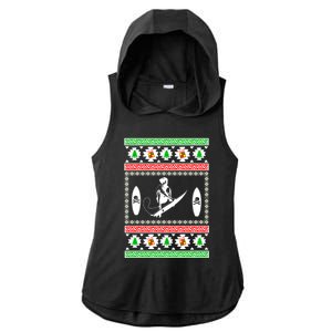 Surfing Ugly Christmas Gift For Mom Or Dad Gift Ladies PosiCharge Tri-Blend Wicking Draft Hoodie Tank