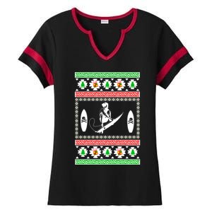 Surfing Ugly Christmas Gift For Mom Or Dad Gift Ladies Halftime Notch Neck Tee