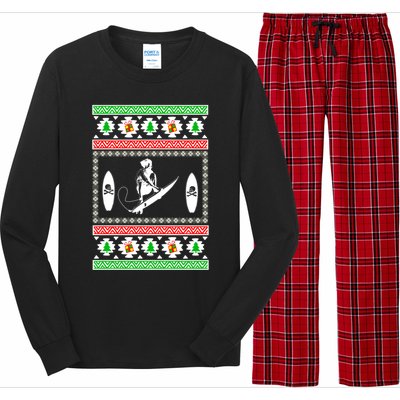 Surfing Ugly Christmas Gift For Mom Or Dad Gift Long Sleeve Pajama Set