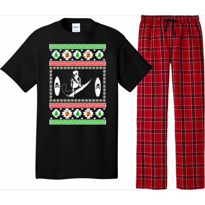 Surfing Ugly Christmas Gift For Mom Or Dad Gift Pajama Set