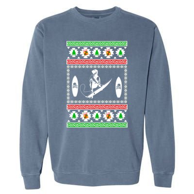 Surfing Ugly Christmas Gift For Mom Or Dad Gift Garment-Dyed Sweatshirt